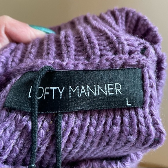 💜HOST PICK💜LOFTY Manner Purple Spencer| Imane Chucky Knit Sweater Vest, Size L - Picture 5 of 11